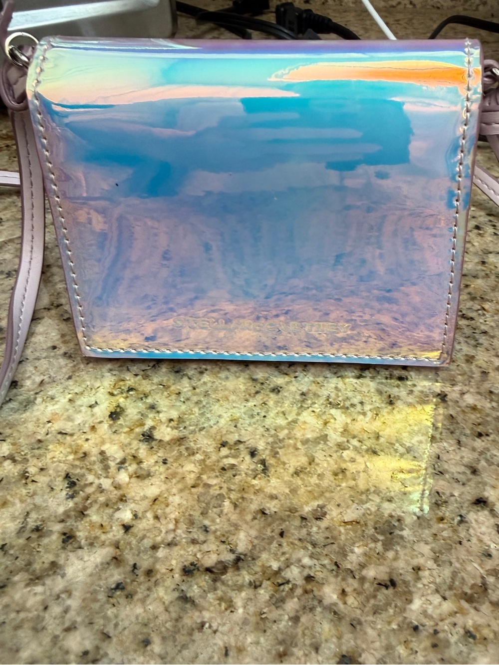 Stella McCartney Rare Iridescent Pink Holographic Micro Crossbody Bag SP22 Italy